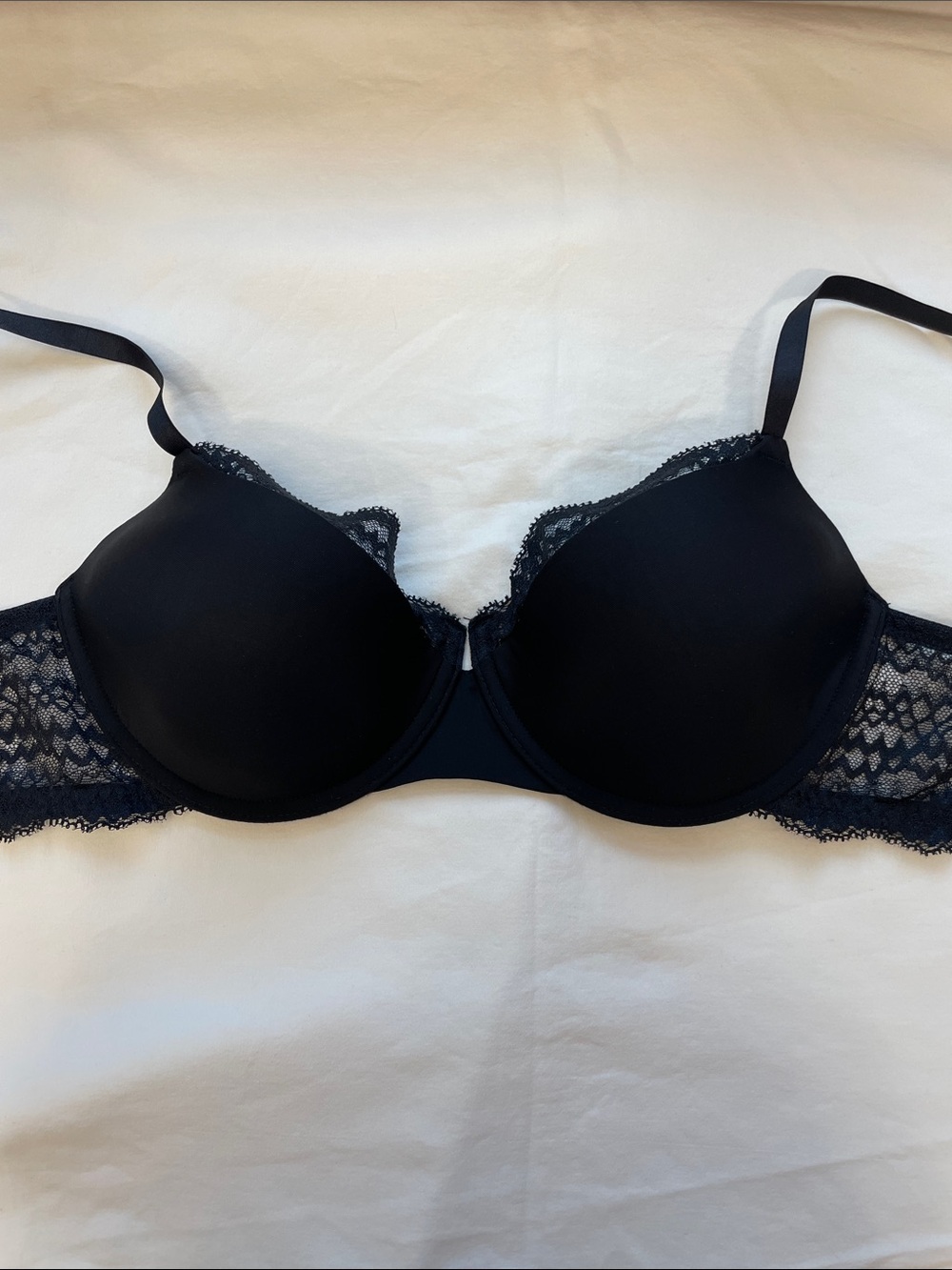 Natori Black Lace-Trim T-Shirt Bra - Women Intimates 36B NWOT